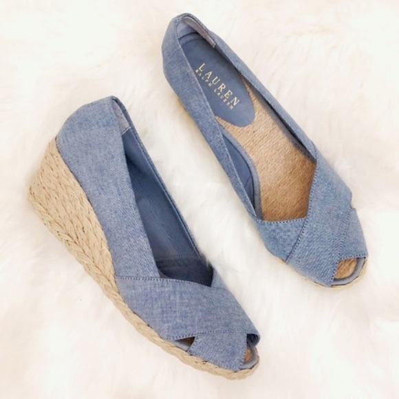 Lauren Ralph Lauren Shoes - Ralph Lauren | Women’s chambray blue Cecilia criss cross open toe espadrille, 8